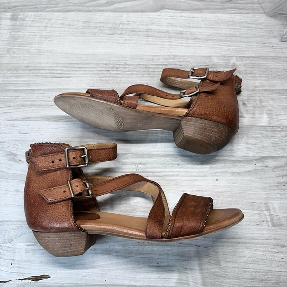 Miz Mooz Cosmo Brown Leather Studded Ankle Strappy Sandals Women’s EU38 US 7.5 - Picture 7 of 16